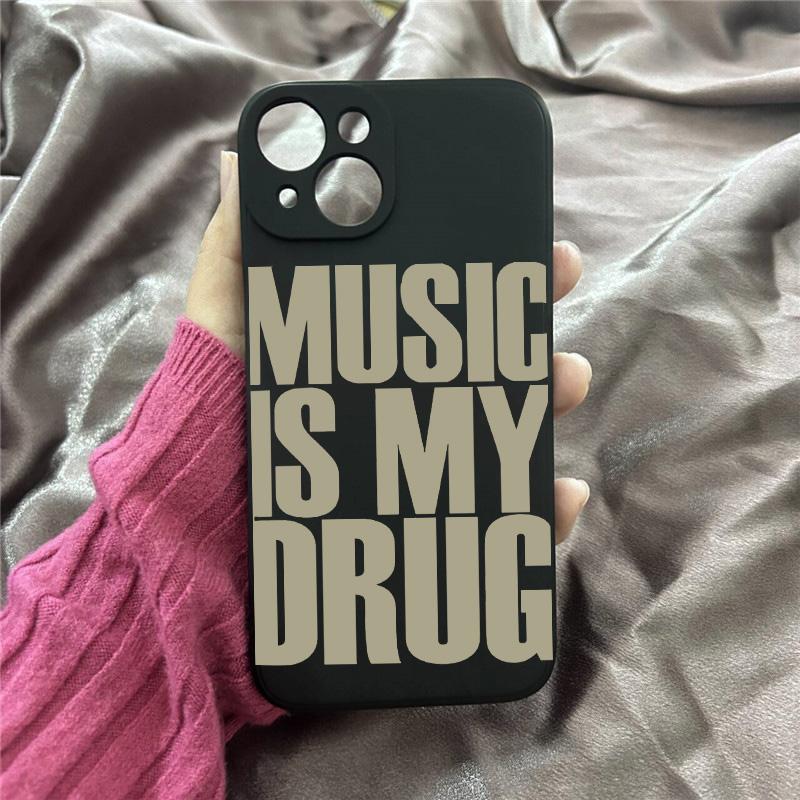 Phone Case For iPhone 16 15 14 13 12 11 Pro XS Max 7 8 Plus MINI Love Music English Trendy Y2K Art Personalized Creative Cover