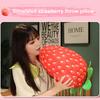 Strawberry Plush Toy Eco-friendly No Odor Easy To Clean Cute Cartoon Fruit Soft Stuffed Doll Pillow Cushion