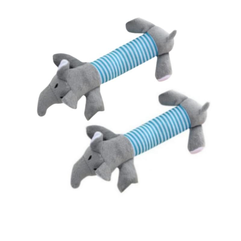 Molar Hundeleke Plysjrekvisita Passer for alle Valp Kjæledyr Squeak Chew Leke Morsom Slitesterk tygge Elefant And Gris Leketøy Kjæledyrsrekvisita Molar
