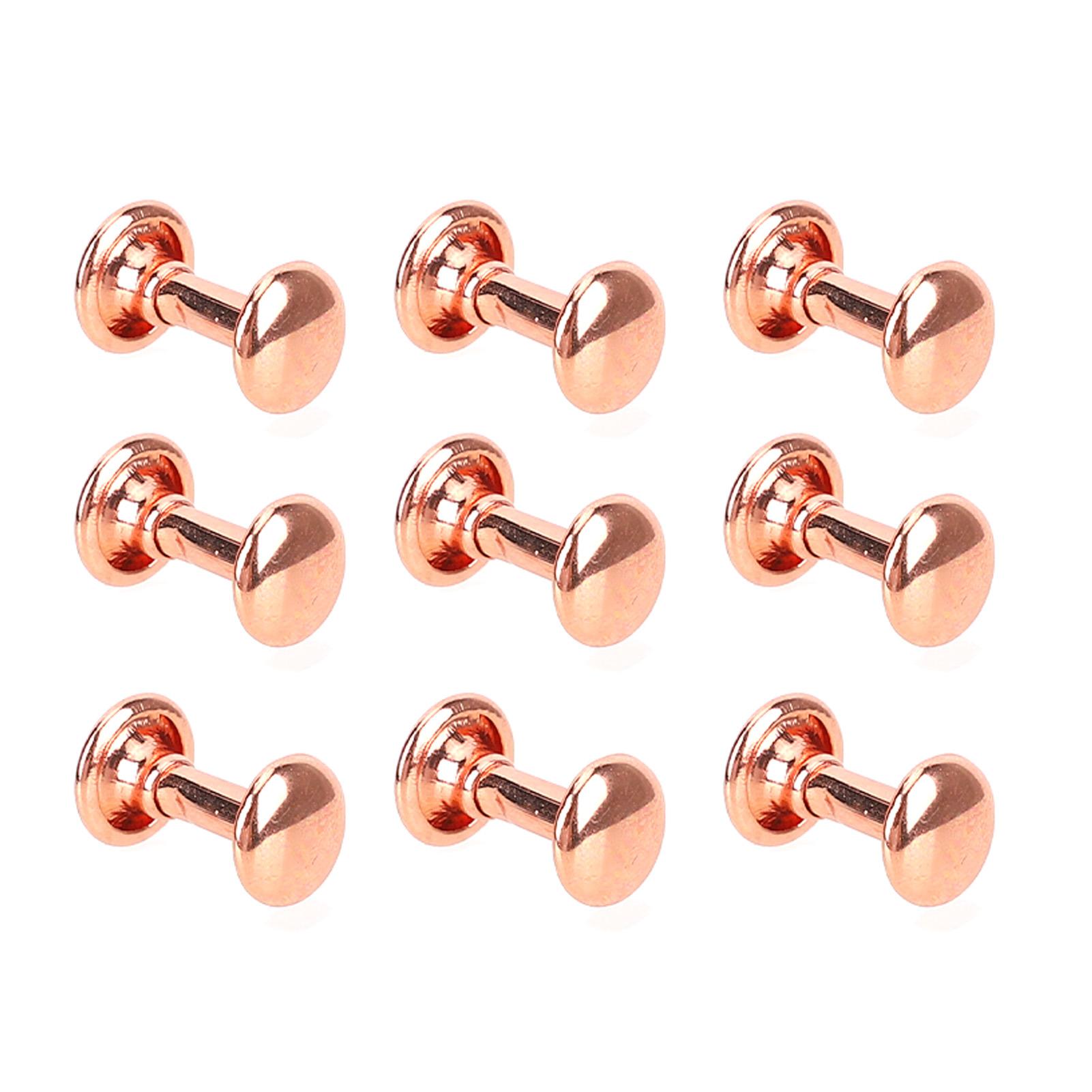 

100 Sets Metal Studs Rivets Rose Gold Strong Luster High Hardness Metal Leather Rivets for DIY Leather Crafts Belts