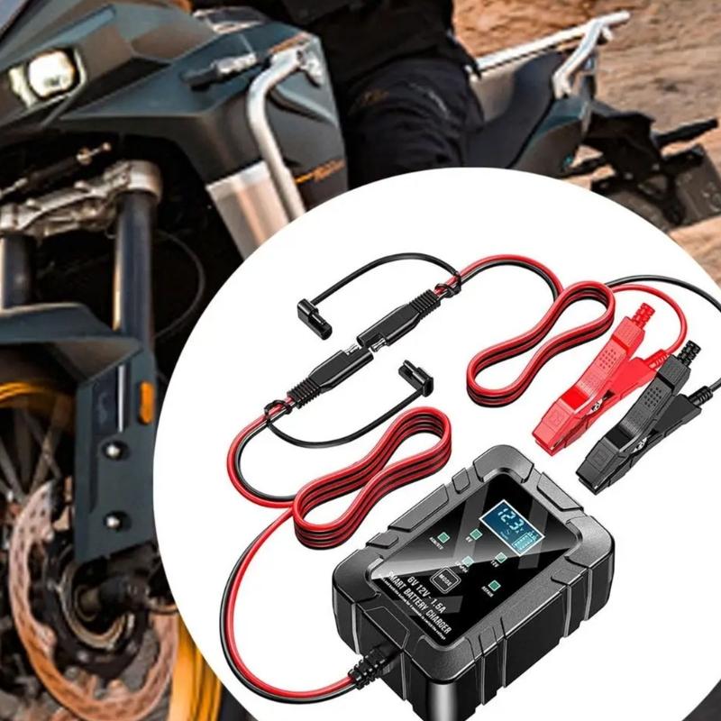 50-60Hz Automatic 6V 12V 1.5A Battery Maintainer Overload Protection Suitable for Car Motorcycles RVs with Fast Charging