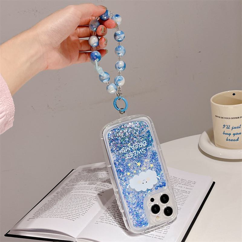 Glowing Quicksand Silicone Case for Apple 14 ProMax, 12, 11, XS, 8P, 13 - Anti-Fall Duck Tide