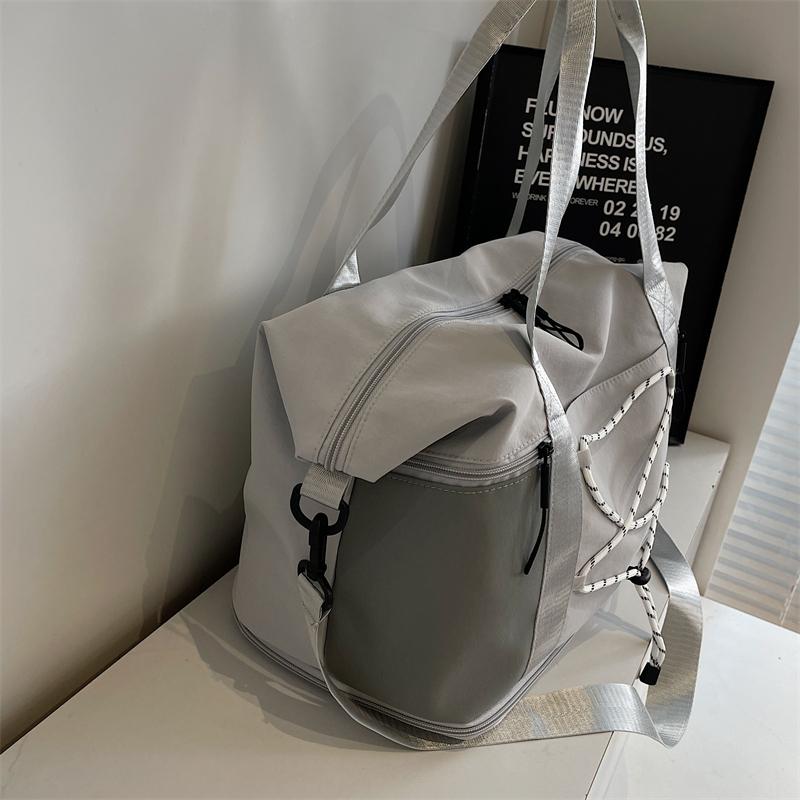 Casual Casual Tote Bag Lightweight Solid Color Travel Luggage Bag Drawstring Portable Oxford Cloth Shoulder Bag Travel