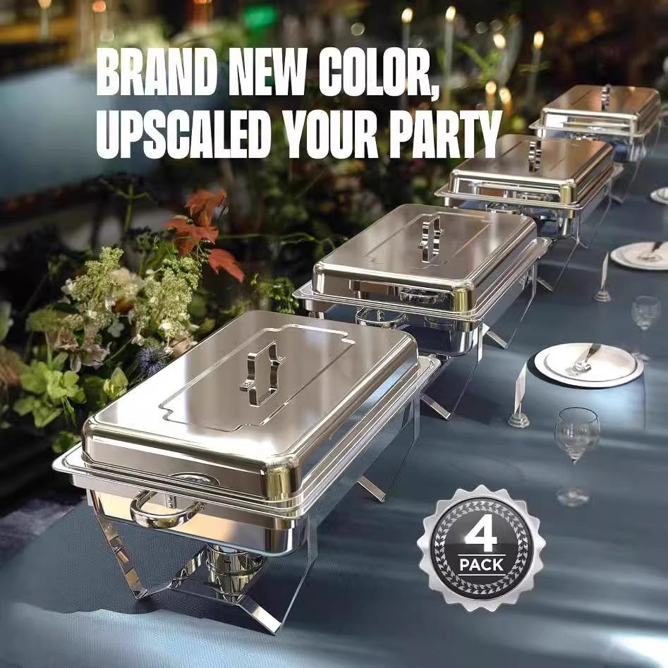 Stainless Steel Chafing Dish Buffet Stove with Alcohol Heater