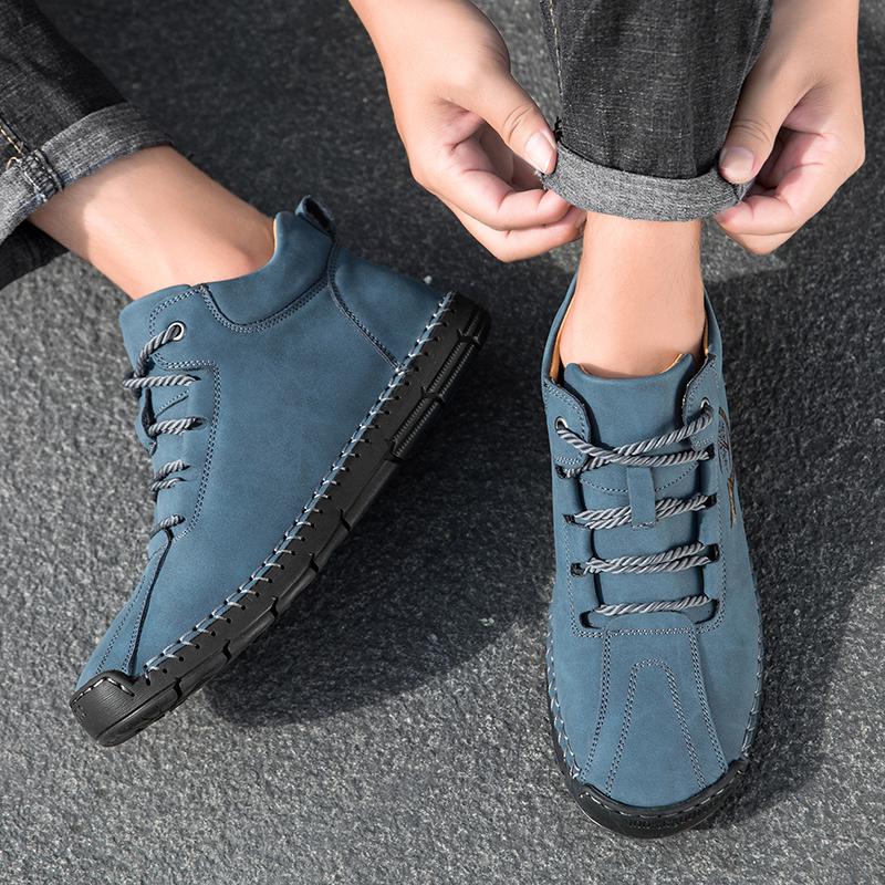 Men's Casual Shoes Side Zipper Short Boots Versatile Flat Bottom Trendy Fashionable Men's Shoes Suitable for Outdoor Sports