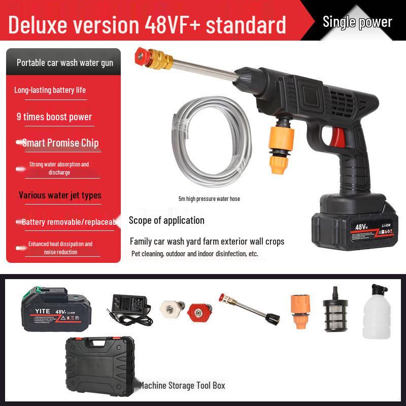 Cordless High-Pressure Car Wash Gun with Rechargeable Battery
