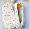 Kawaii Floral Pencil Bag Small Flowers Pencil Cases Cute Simple Pen Bag Students Stationery Storage Bags School Supplies