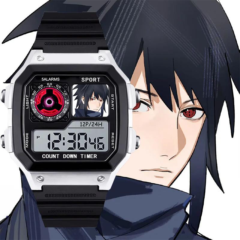 Naruto Naruto Uchi Sasuke'nin Dönen Gözü 2D Anime Çocuk Öğrenci Saati Çalar Saat Gece Lambası Su Geçirmez