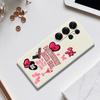 For Samsung Galaxy S25 Ultra Case Pink Elements Pattern Printing Straight Edge TPU Phone Back Cover