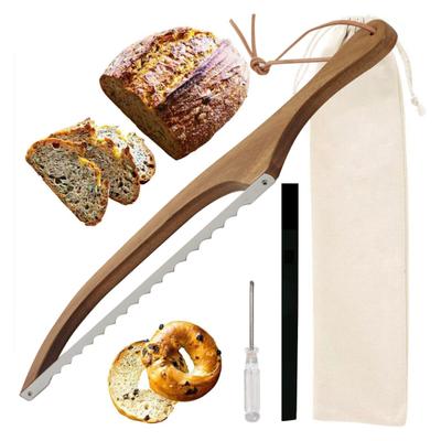 Wooden Bread Cutter Saw with Screwdriver Cutter Cover Homemade Sourdough Bread