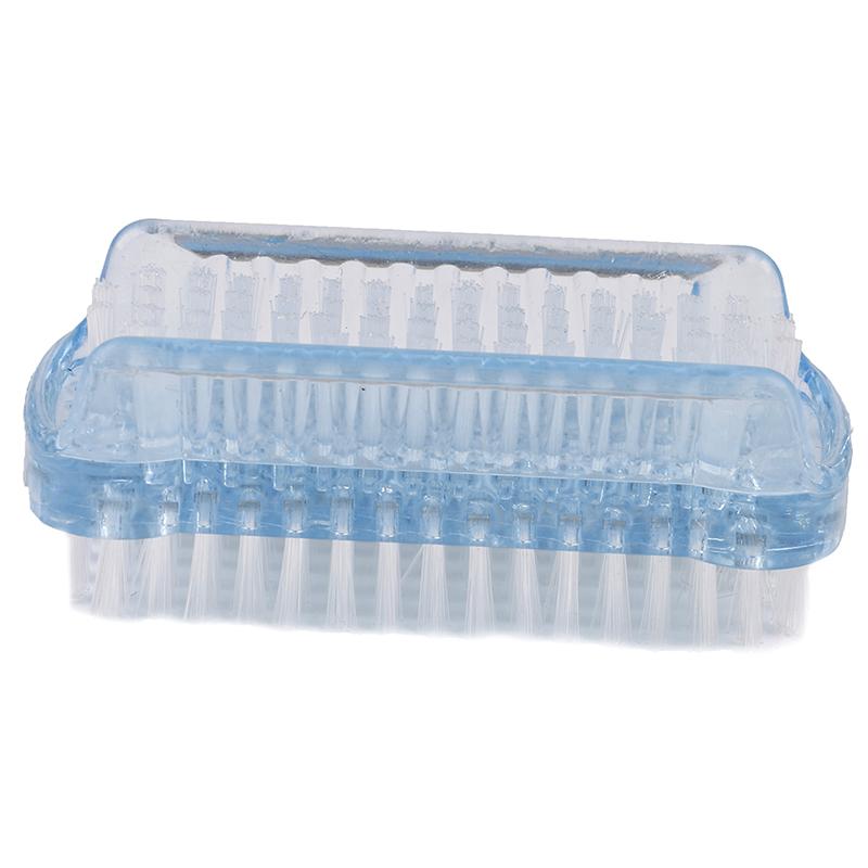 Double Sided Nail Cleaning Brush Clean Scrubber Scrubbing Bristles Manicure Tool