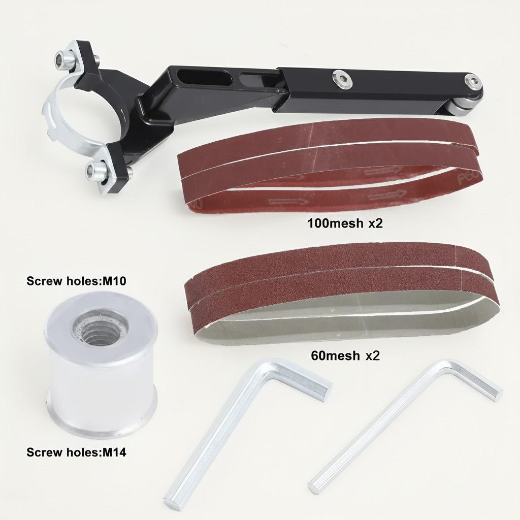 

Electric Belt Grinder Attachment for Angle Grinder Modified Sand Belt Machine Pipe Sander Tool Accessory чорний