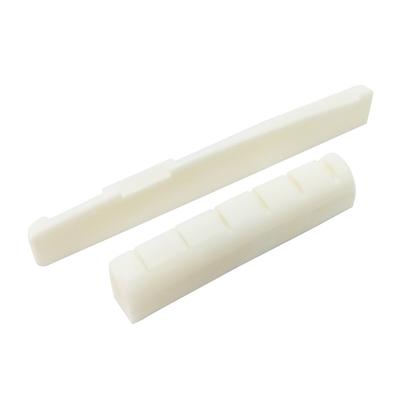 2 Sets 4pcs 6 String Acoustic Guitar Bone Bridge Saddle Nut Made of Beef Bone for Guitar Parts & Replacement