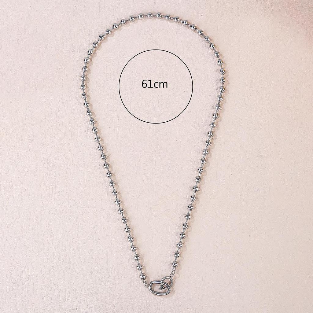 Damen Hip Hop Stil Silber Chunky Edelstahl Schlüsselbeinkette - Trendiges Herbst/Winter Accessoire