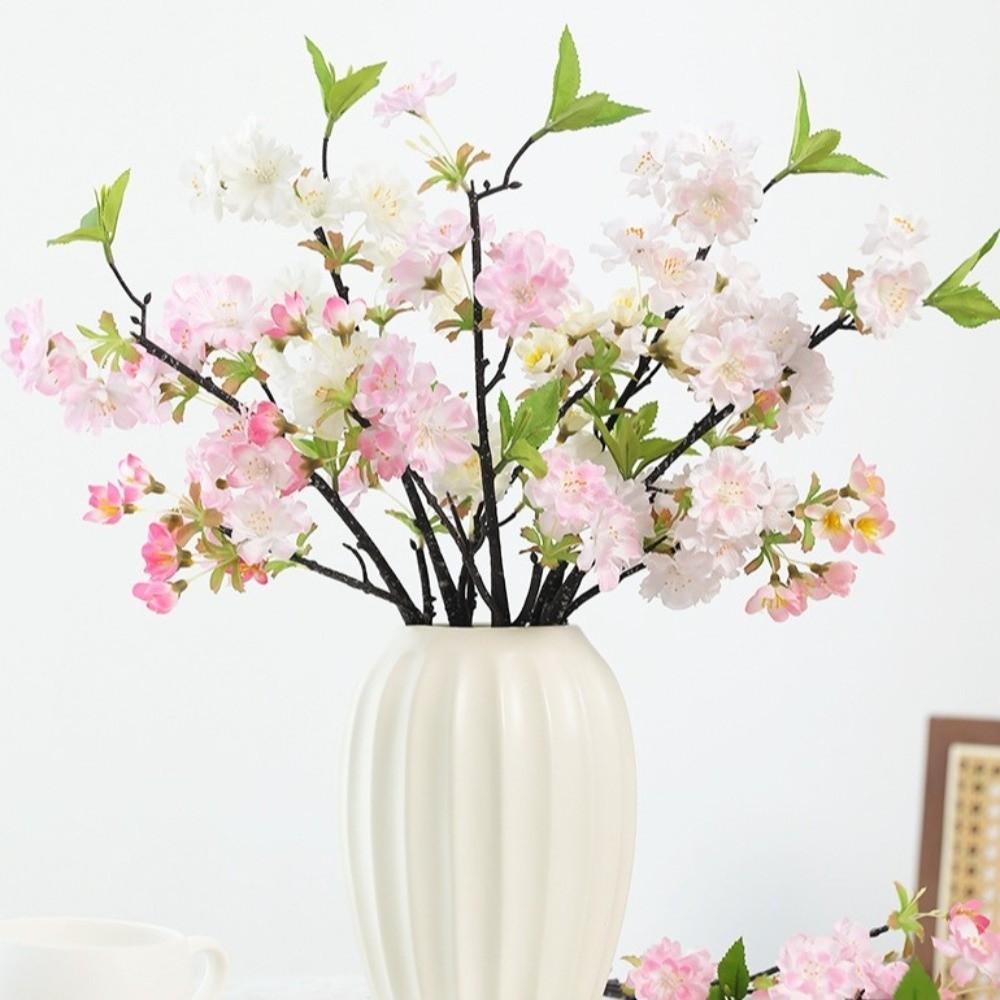 Decorative Fake Cherry Blossoms Branches Silk Artificial Faux Plants Wedding Decoration