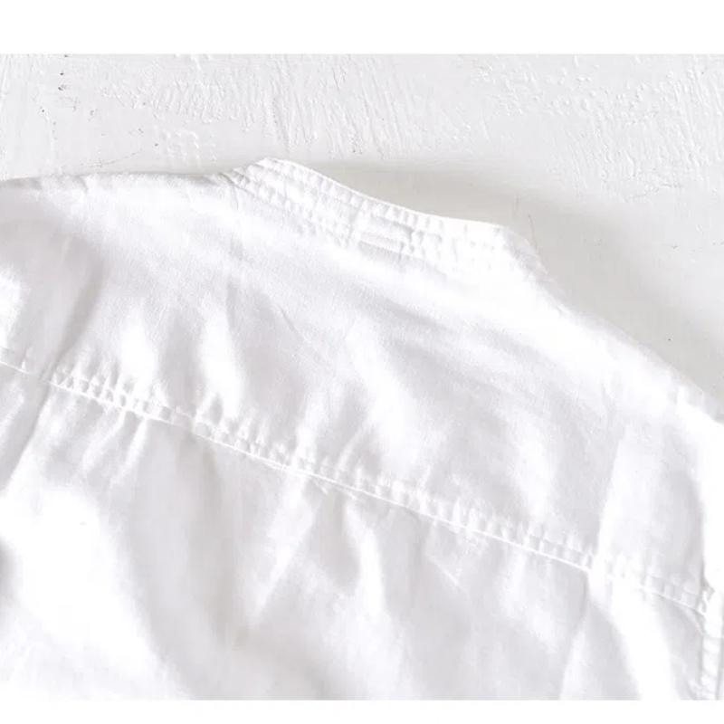 Letní trička Pánská V-výstřih Stojáček Bavlna Len Tričko s krátkým rukávem Jednoduchý styl Ležérní topy a trička Plážová cool trička Pánská