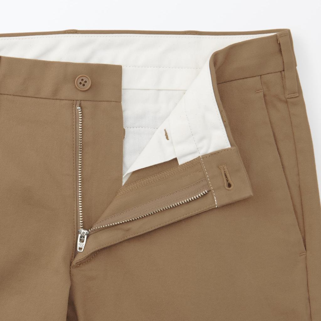 MUJI Men's Warm Cotton Brushed Chino Slim Pants, Dark Beige, Size 82, AE0XZA4A