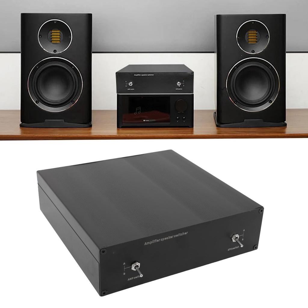 Selector switch from 2 amplifiers to 2 speaker manual switcher splitter combiner box with copper banana sound 2 in 2 audiophile SPLP2 speakers,