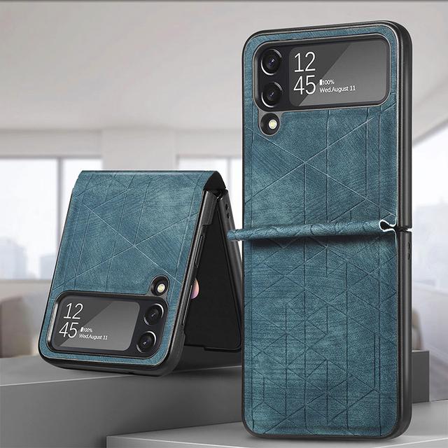 Pro Sumsung Z Flip3 Case Luxusní Splicing Leather Texture Kryt na telefon Samsung Galaxy Z Flip3 Flip3 5g nárazuvzdorný nárazník Coque