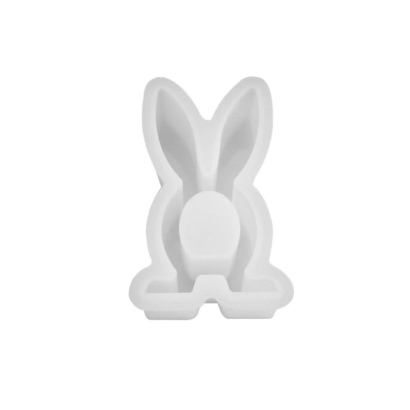 

Rabbit Candle Holder Mold Easter Bunnies Resin Mold for DIY Candle Holder Tealight Holder Easter Decor Gypsum Ornament