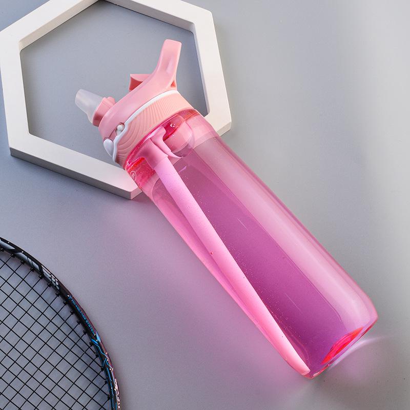 Tritan Large Capacity Portable Sports Water Bottle with Straw - Stylish Plastic Cup for Adults.