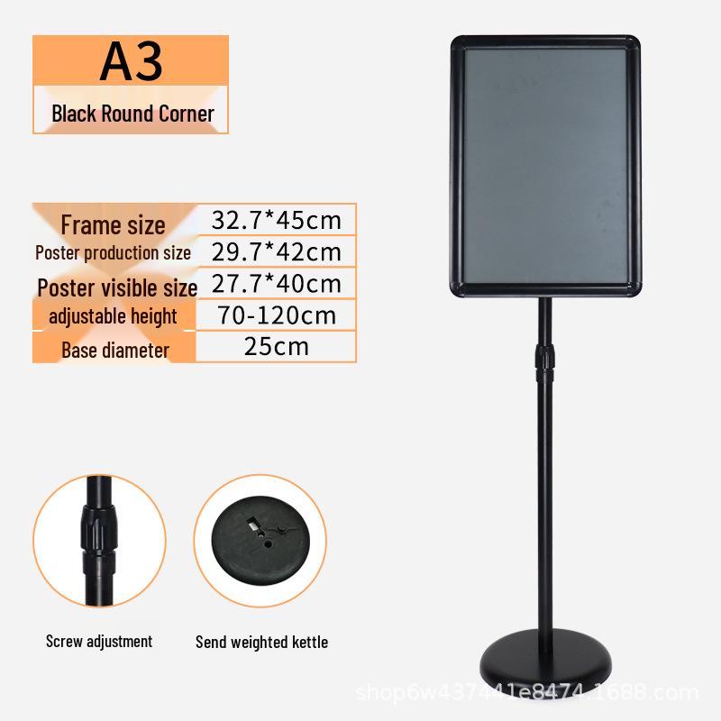Stainless Steel Vertical Advertising Standee Display Stand for Hotels