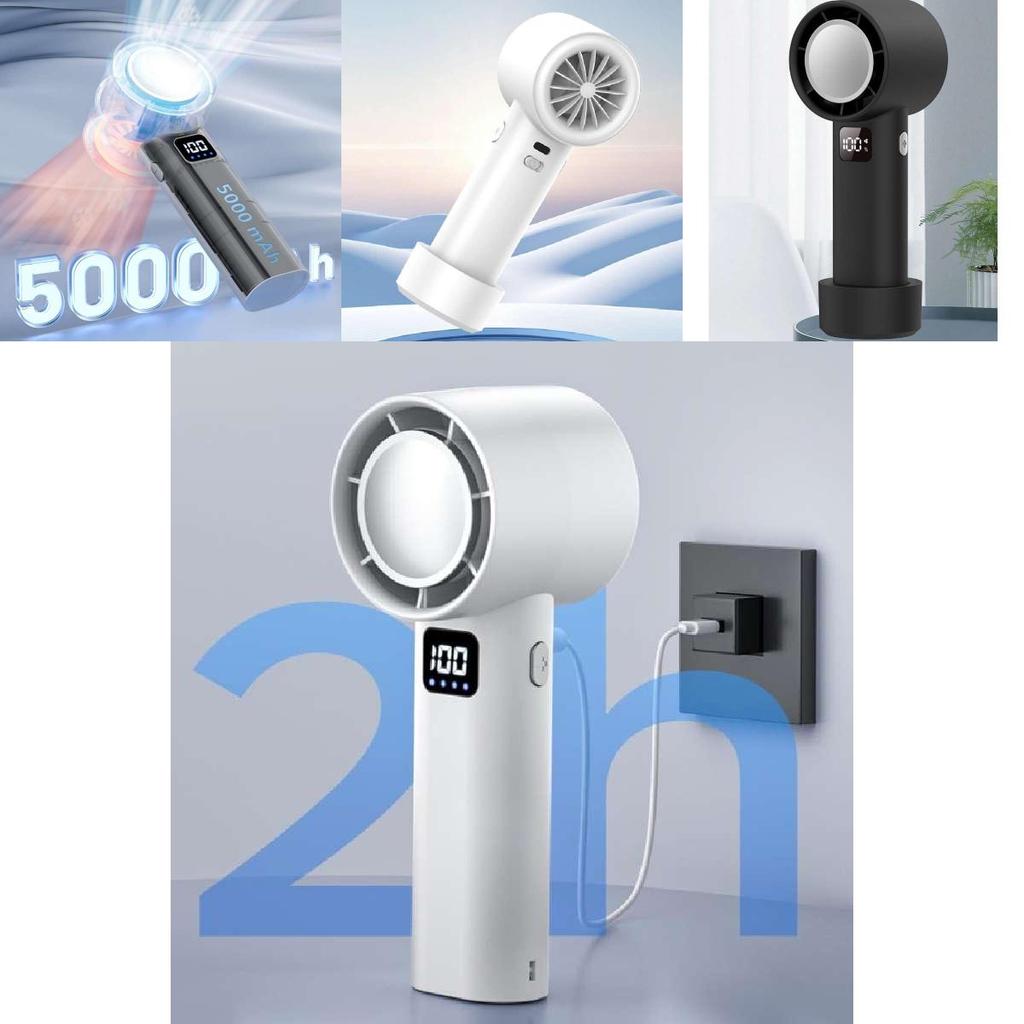 Small Usb Handheld Fan Adjustable Wind Speed High Power Long-lasting Battery Rechargeable Fan