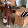 Korean Autumn Outfit Set: Girls' 2025 Hooded Jacket & Flare Pants – Trendy Two-Piece for Medium To Older Children.