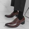 Herren Hochhackige Hochzeitskleid Schuhe Weiches Leder Loafer Aufzug Schuhe Formell Business Casual Party Bequeme Größer Machende Schuhe