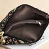 Double Zipper Ethnic Style Clutch Purse Polyester Wristlet Wallet Bohemian Long Wallet  Women