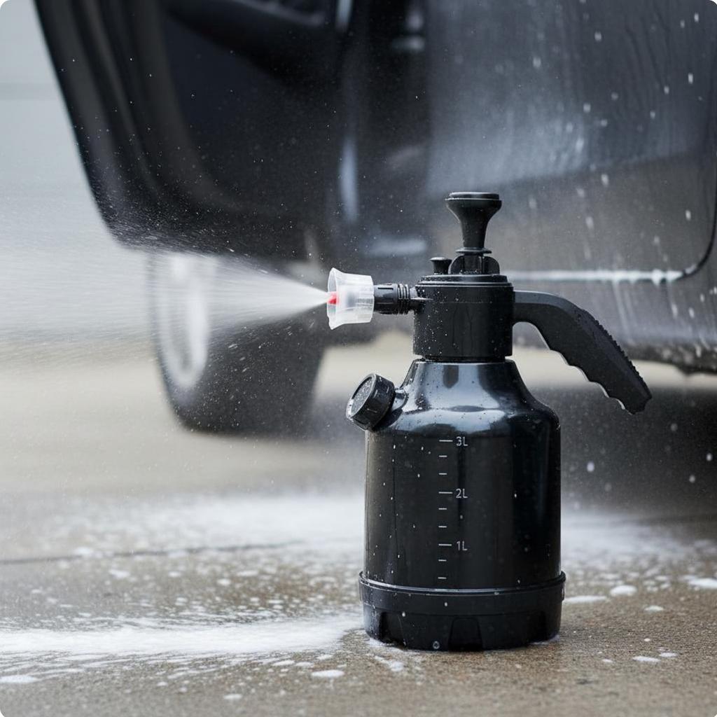 Air-Powered Foam Bottle Continuous Spray Lock Versatile Cleaning Dispenser Hand Pump Foam Dispenser for DIY Detailers, Gardening