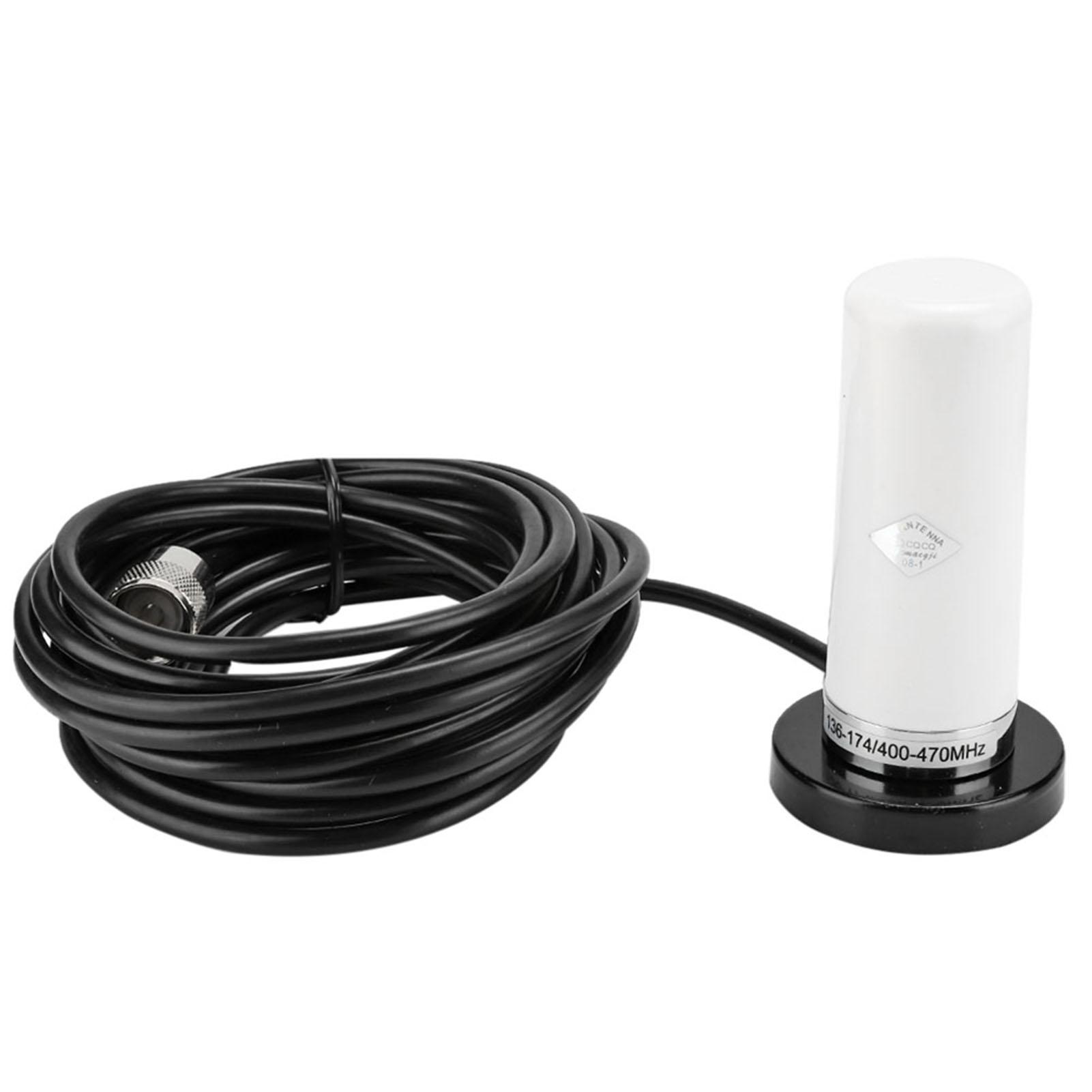 

VHF UHF двухдиапазонная автомобильная мобильная радиоантенна с магнитным креплением и кабелем белого цвета белый