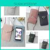 Fashionable Heart-shaped Decor Transparent Touch-screen Mobile Phone Bag For Women