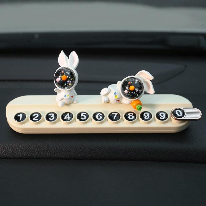 Placa Creativa de Conejo para Teléfono de Coche para Estacionamiento Temporal
