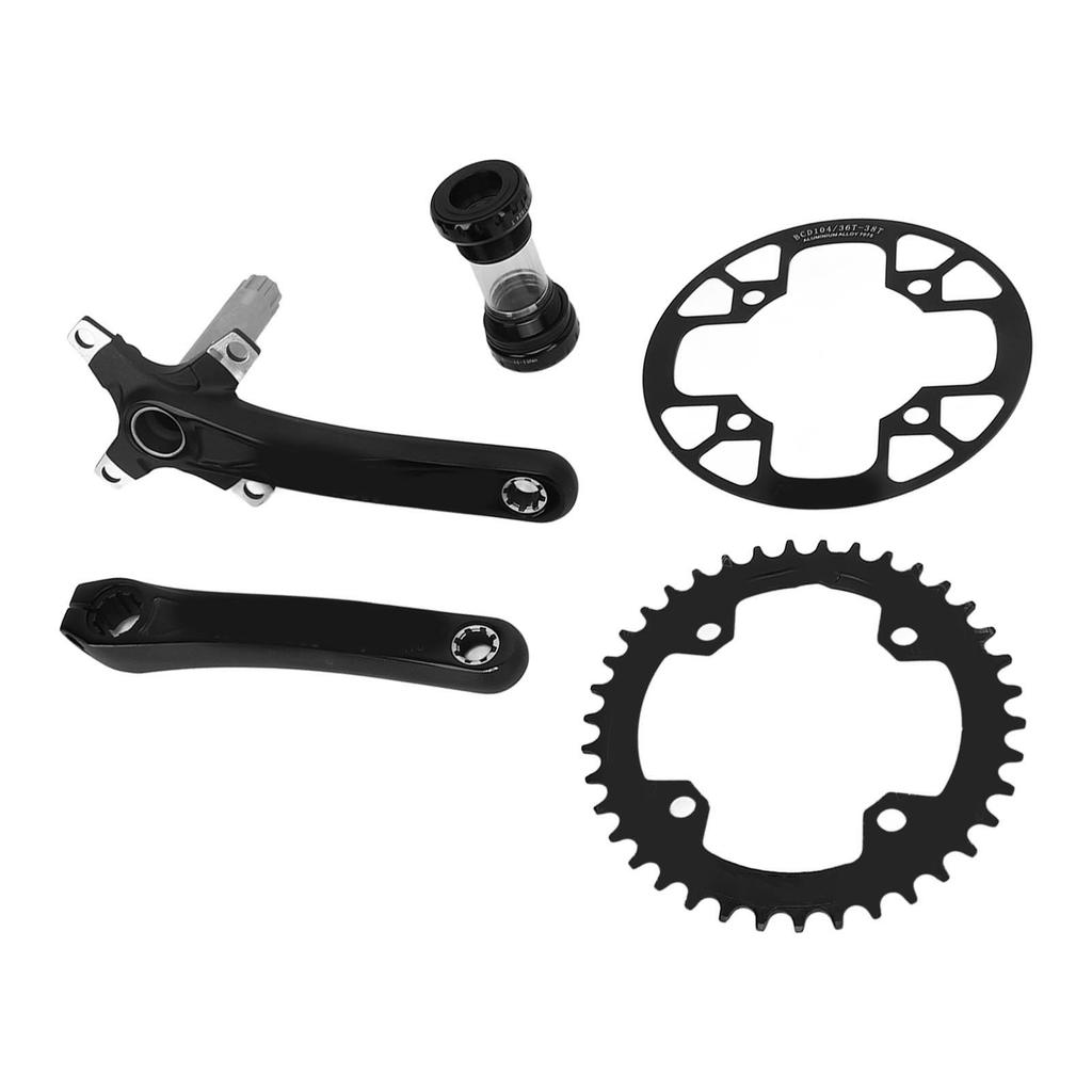 Fahrrad Hohlkurbelgarnitur Aluminiumlegierung 38T Narrow Wide Kettenblatt und 36 bis 38T Kettenschutz für Outdoor-Fahrten