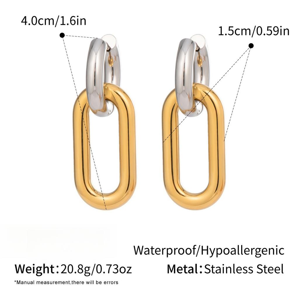  Minimalist Geometric Basic Hoop Earrings Stainless Steel 18K Gold Plated High Quality Accessory Jewelry Women Gala