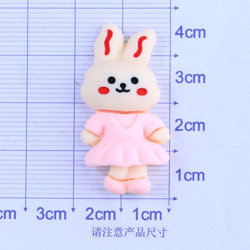 10Pcs New Cute Mini Cartoon Rabbit, Flat Back Resin Cabochons Scrapbooking DIY Jewelry Craft Decoration Accessorie