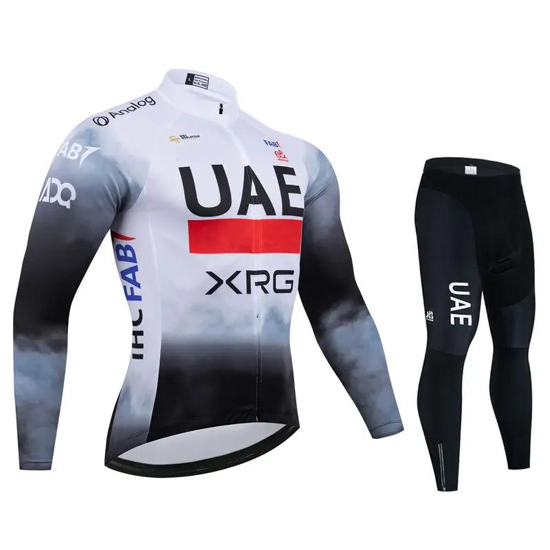 Uae Team Autumn Long Sleeve New Racing MTB Spring Long Cycling Jersey Set Bike Cycling Bicycle Clothing Uniform Ropa Ciclismo