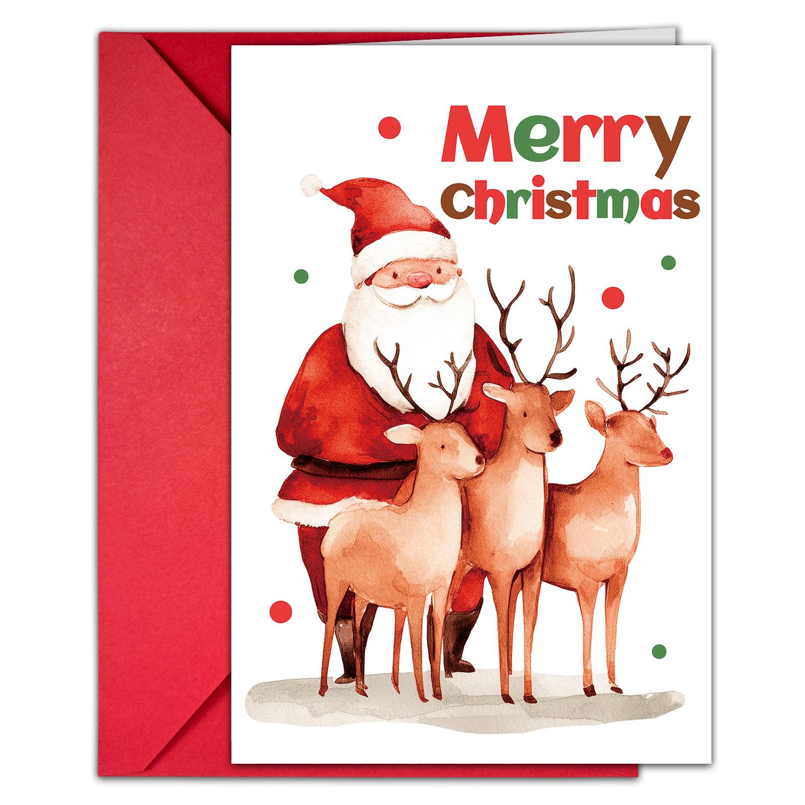 

Набор из 10 мультяшных рождественских конвертов для поздравительных открыток с разнообразными креативными рождественскими поздравительными открытками One Size