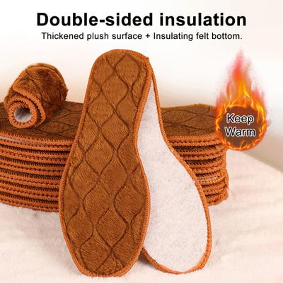 2 Pairs Fall Winter Shoe Insoles Thickened Warm Cozy Insoles for Men Women Cold Weather Foot Warmers