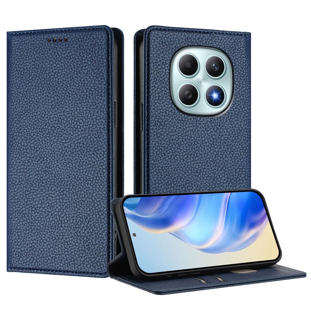 Pro Xiaomi Poco M8 5G/Redmi Note 15 5G (Globální) Peněženkové pouzdro s blokováním RFID, kožený mobilní kryt s texturou litchi