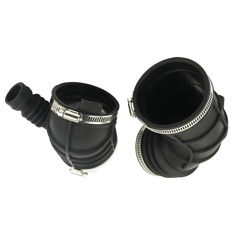 2Pcs Throttle Body Air Intake Boot Hose For BMW E46 323i 13541435627 696-059 Engine Intake Hose Car Accessories Rubber Black