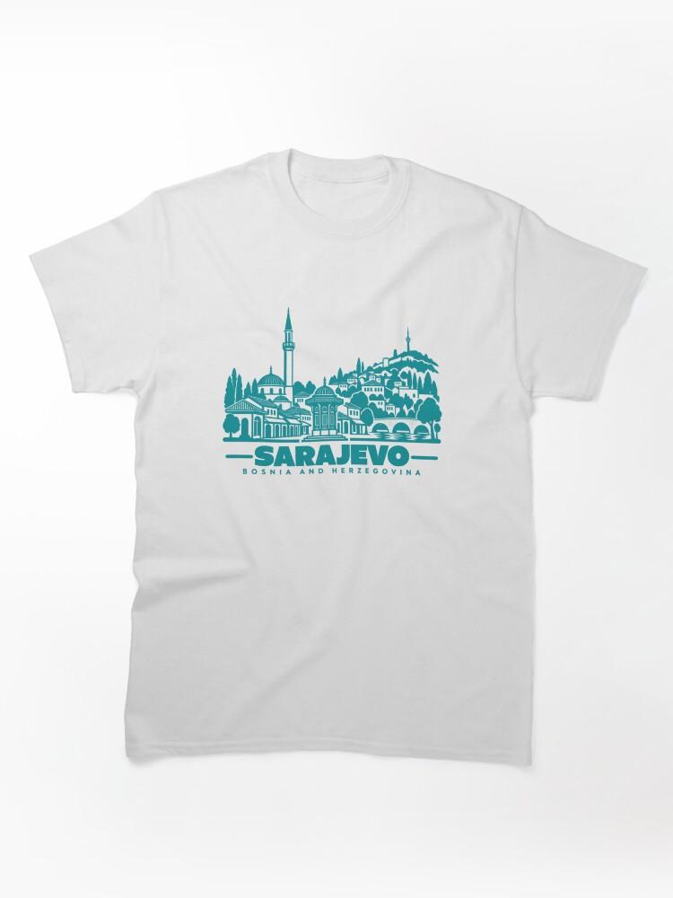 Cities Skylines Sarajevo Bosnia and Herzegovina Line Art Skyline Poster Classic T-Shirt