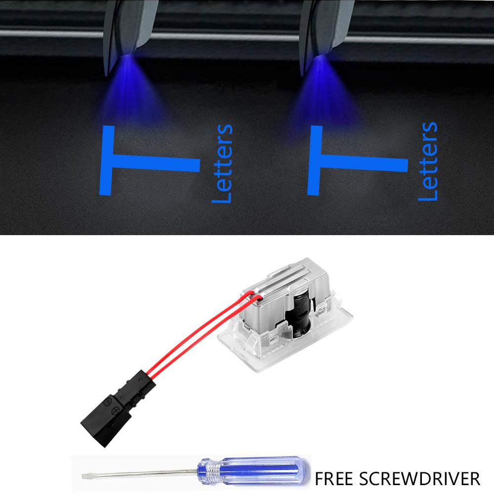 For Tesla Model 3 Highland LED Logo Projector Puddle Lights Ultra-Bright Welcome Light 3D Laser Ghost Shadow Light Model Y/3/S/X