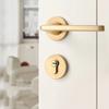 Gold Zinc Alloy Bedroom Door Lock Interior Wooden Door Handle Lock Body Set Mute Security Door Lock Home Hardware with Key