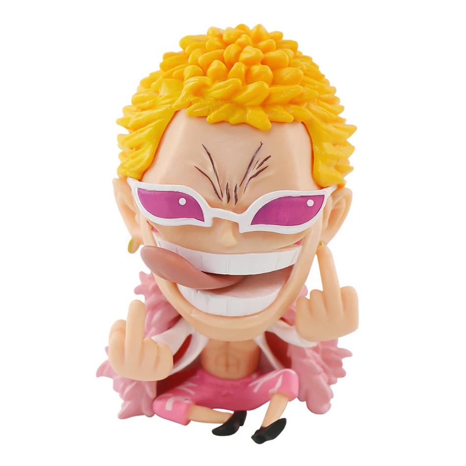 Anime Q-version One Piece Big Head Road Feisuolongjiaobaas Empress Handmade Sitting Doll PVC Model Anime Cute Ornament Gift
