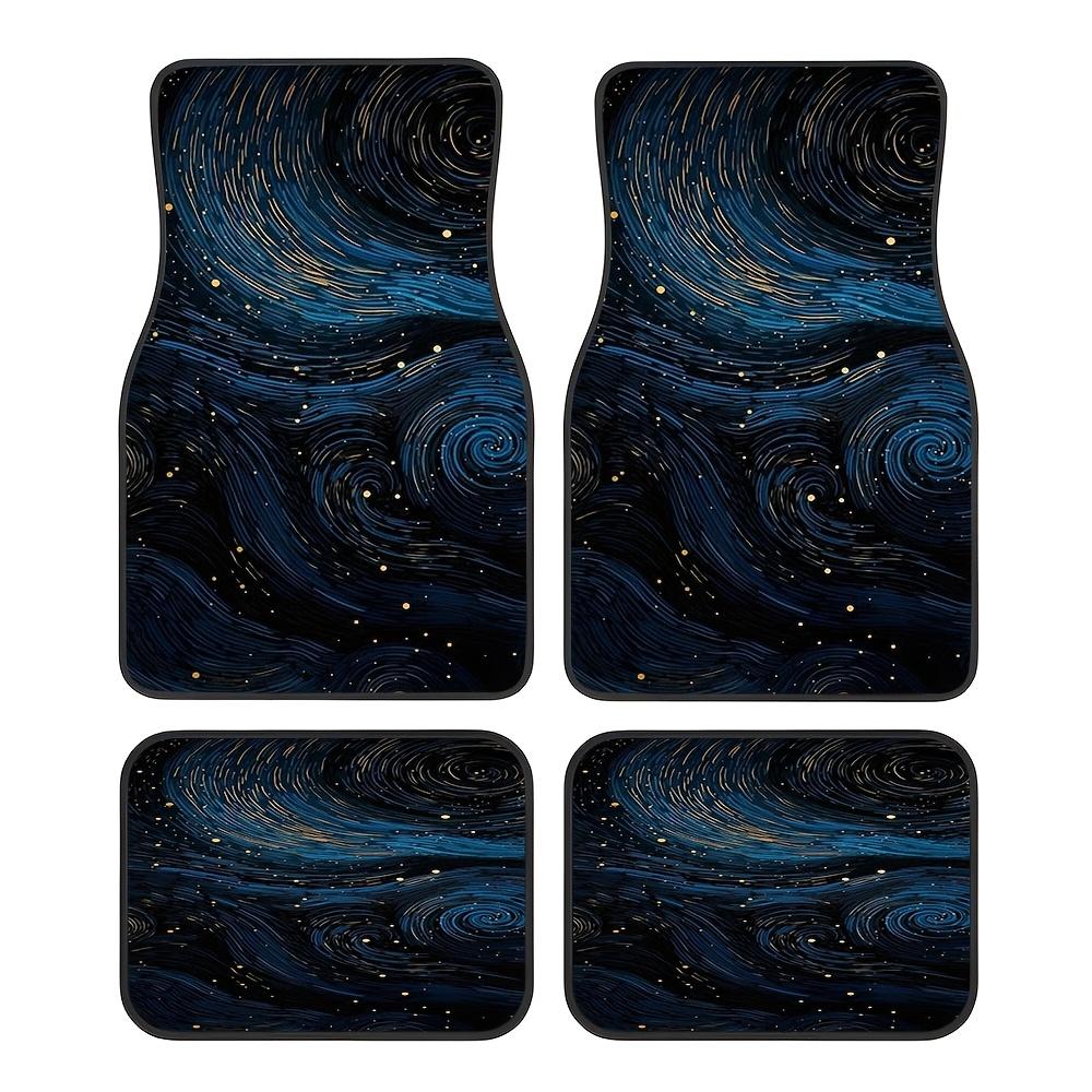 Set Of 4, Dreamy Starry Sky Design, Themed Car Floor Mats, Universal Non-Slip Mats For All Seasons, Pet-Friendly Interior Additi