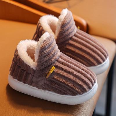 Fellartige Kinder-Winterslipper mit rutschfester Sohle - Gemütliche Baumwoll-Zeichentrickschuhe für Jungen und Mädchen