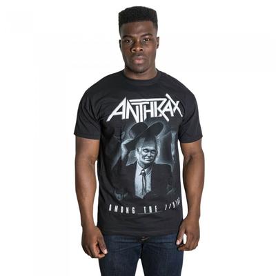Camiseta antraz unissex adulta entre os vivos de algodão