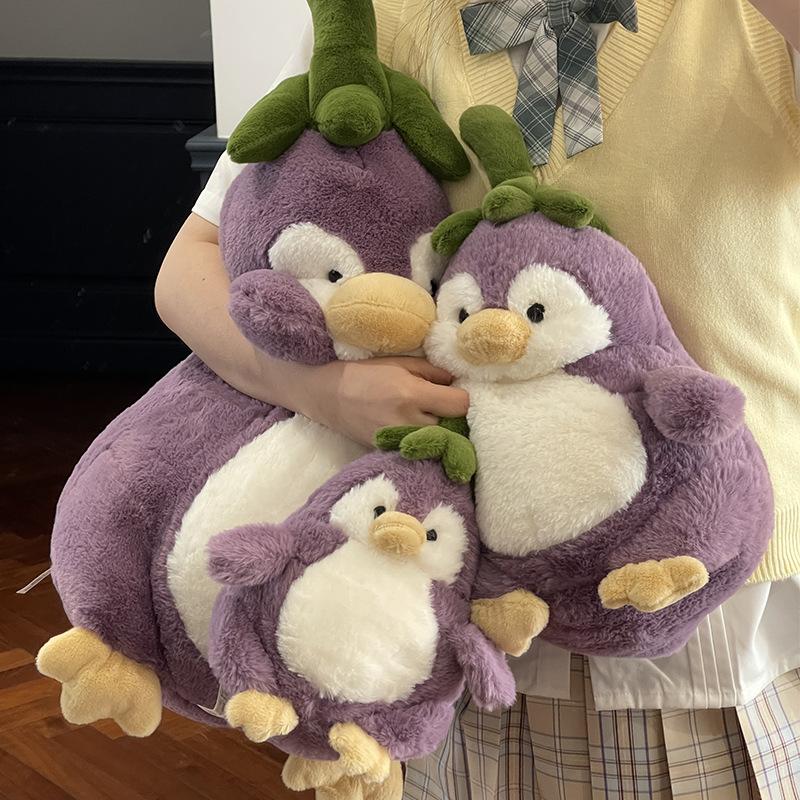 Cute Eggplant Penguin Doll Plush Toy Doll Girl Bed Sleeping Pillow